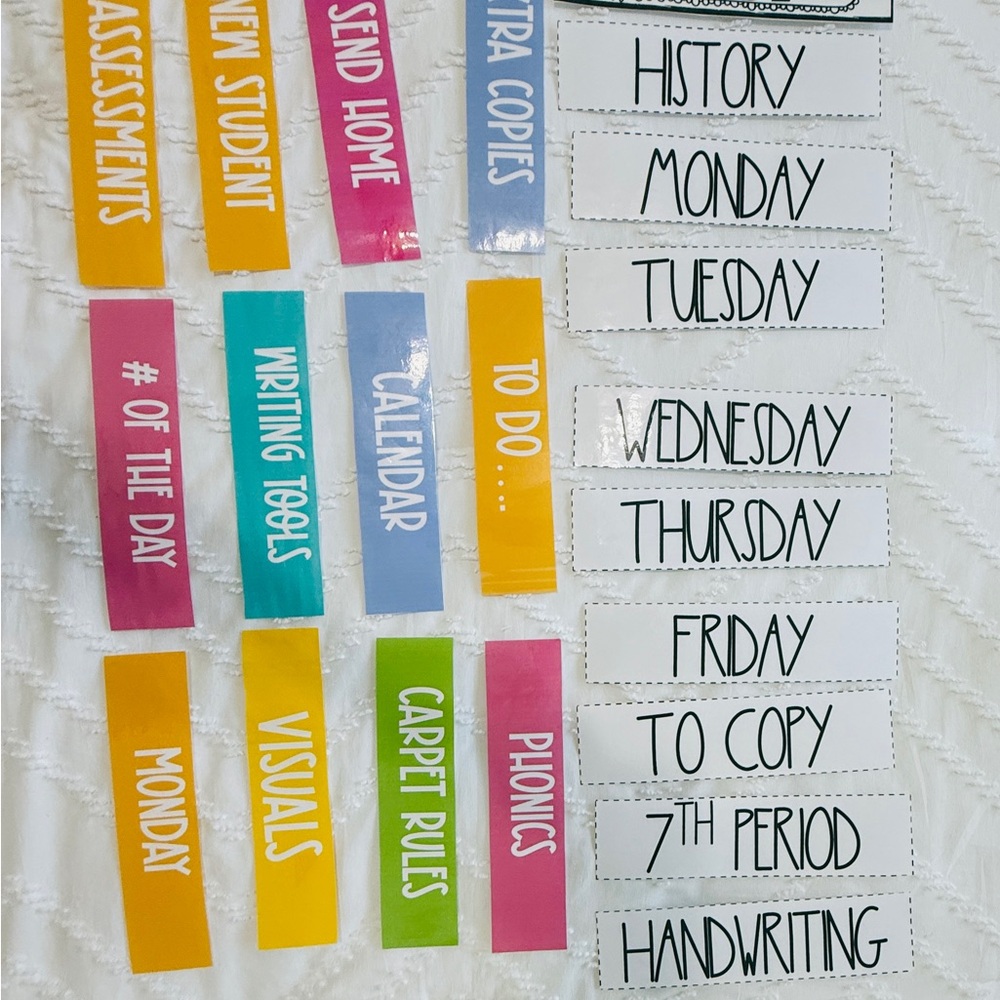 Colorful Classroom Organization Labels Set - Picture 3 of 5